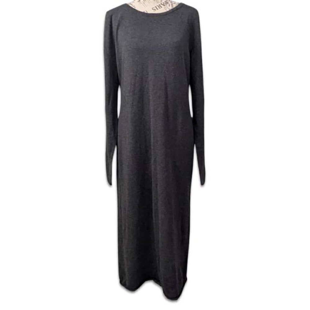 Something Navy Gray Knit Long Sleeve Sweater Dress M NEW Minimalist - Picture 2 of 8